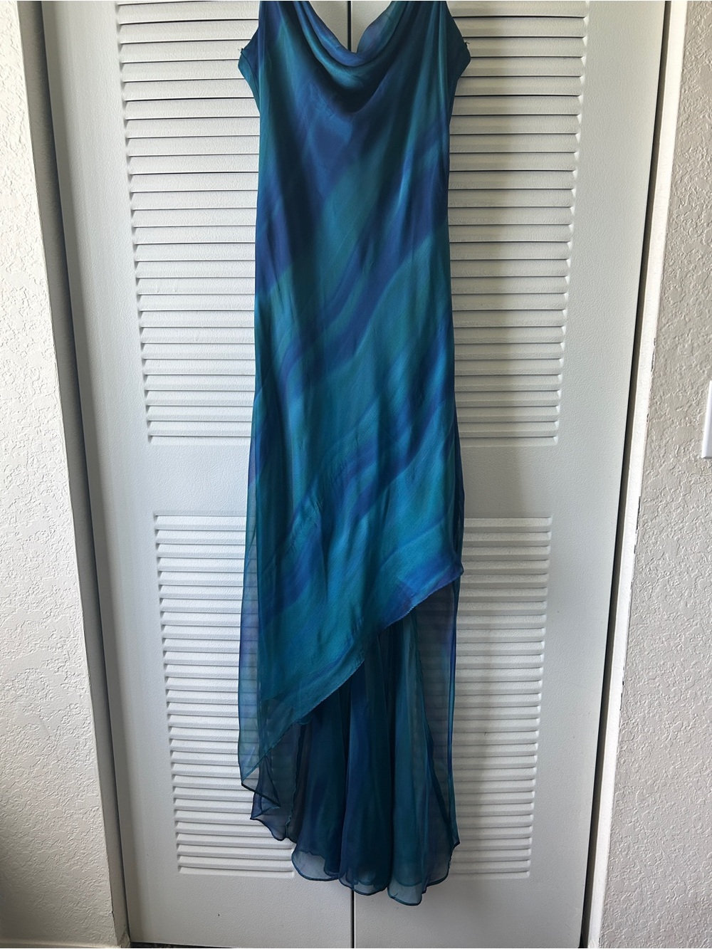 Betsy & Adam Teal Satin-Look Dress Top